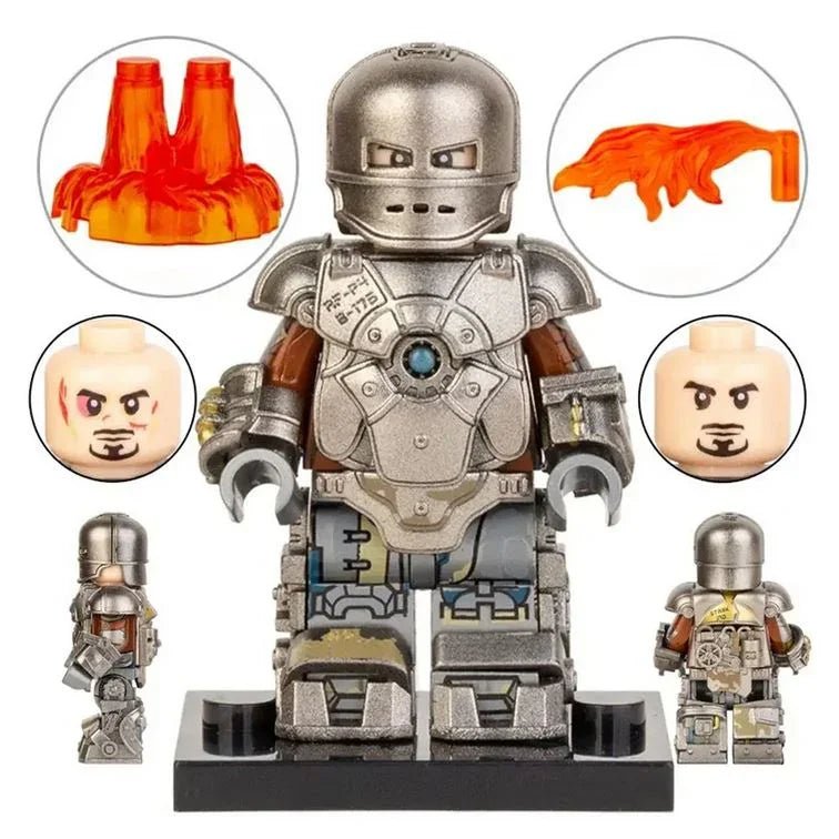 Iron Man Mark 1 First Ironman Suit lego Minifigures Custom Toys 1 - DelsBricks MinifiguresMinifiguresDelsBricks MinifiguresDelsbricks