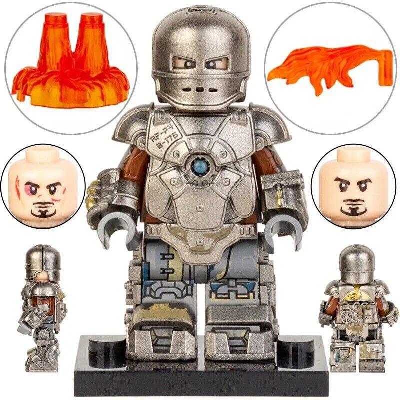 Iron Man Mark 1 First Ironman Suit lego Minifigures Custom Toys 1 - DelsBricks MinifiguresMinifiguresDelsBricks MinifiguresDelsbricks