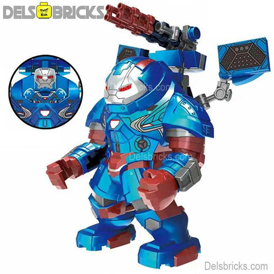 Iron Patriot Hulk buster Suit Big figure Lego Marvel Custom Minifigures - DelsBricks MinifiguresMinifiguresDelsBricks MinifiguresDelsbricks