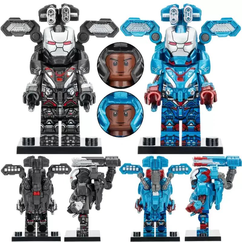 Iron Patriot & War Machine Set of 2 Lego Minifigures Custom Toys - DelsBricks MinifiguresMinifiguresDelsBricks MinifiguresDelsbricks