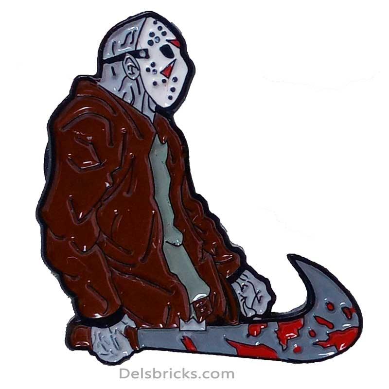 Jason Voorhees with machete Enamel Pins Near Me - DelsBricks MinifiguresEnamel Pins Copper Lapel fashion PinsDelsBricks MinifiguresDelsbricks.com