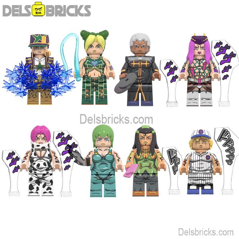 Jojo's Bizarre Adventure NEW Anime set of 8 Lego Minifigures custom toys - DelsBricks MinifiguresMinifiguresDelsBricks MinifiguresDelsbricks