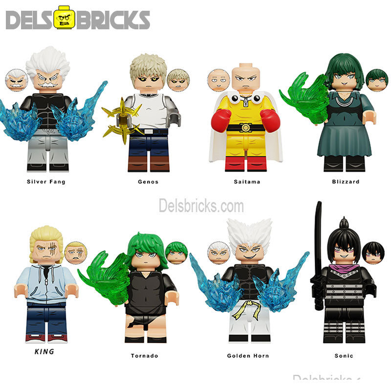 One Punch Man Anime Set of 8 Lego Minifigures Custom Toys