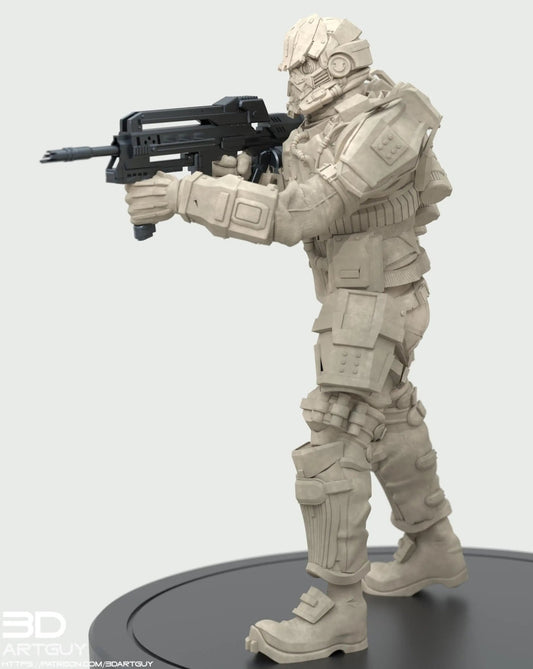 Killzone Assault Trooper by 3DArtGuy 32mm scale, 50mm or 100mm, Miniature War Gaming Figure, gaming, Space, Proxy, Fantasy, Sci - Fi, Trooper - DelsBricks Toys & CollectiblesResin Printed MiniatureDelsBricks Toys & CollectiblesMega Diamonds & Schwartzreiter Mini Forge