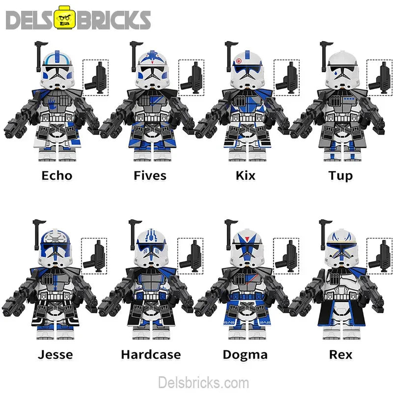 501st Legion Clone troopers Set of 8 | Lego Minifigures Custom Toys 1 - DelsBricks Minifigures