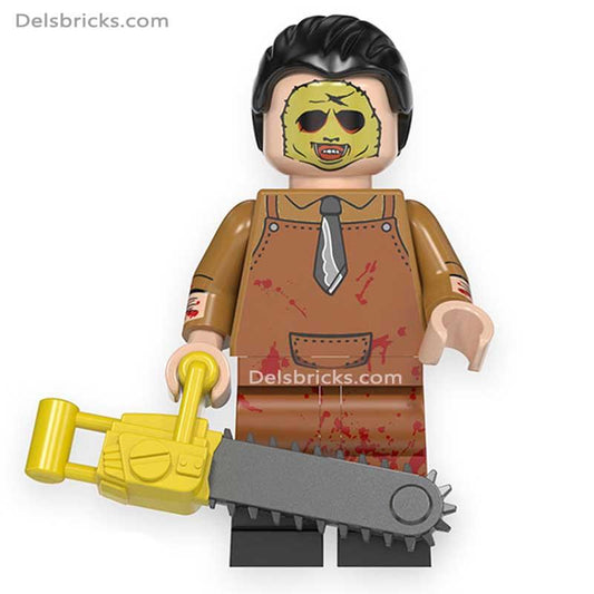 Leatherface Texas Chainsaw massacre Lego Minifigures Custom Horror Toys 1 - DelsBricks MinifiguresLego Horror MinifiguresDelsBricks MinifiguresDelsbricks.com