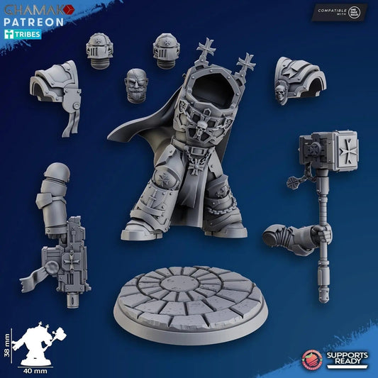 Lord of the Temple Exterminator by Ghamak Fantasy 28/32mm Scale Miniature, 38mm tall - DelsBricks Toys & CollectiblesResin Printed MiniatureDelsBricks Toys & CollectiblesMega Diamonds & Schwartzreiter Mini Forge