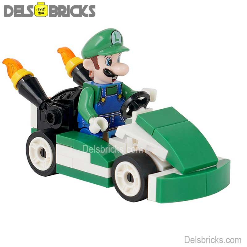 Luigi Kart Brothers Super Mario Lego Minifigures Custom Toys - DelsBricks MinifiguresMinifiguresDelsBricks MinifiguresDelsbricks