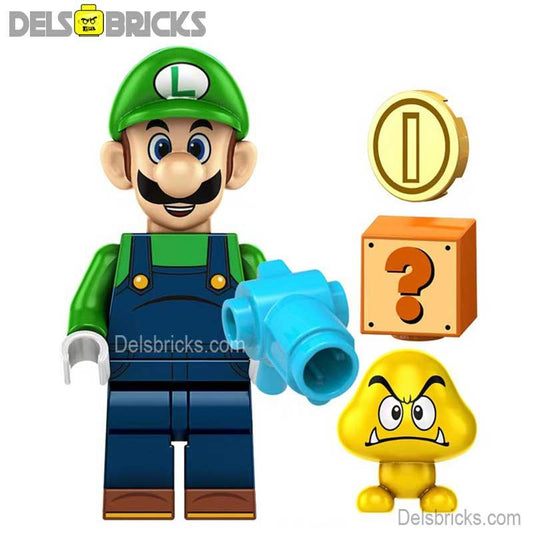 Luigi Super Mario Brothers Lego Minifigures Custom Toys New - DelsBricks MinifiguresMinifiguresDelsBricks MinifiguresDelsbricks
