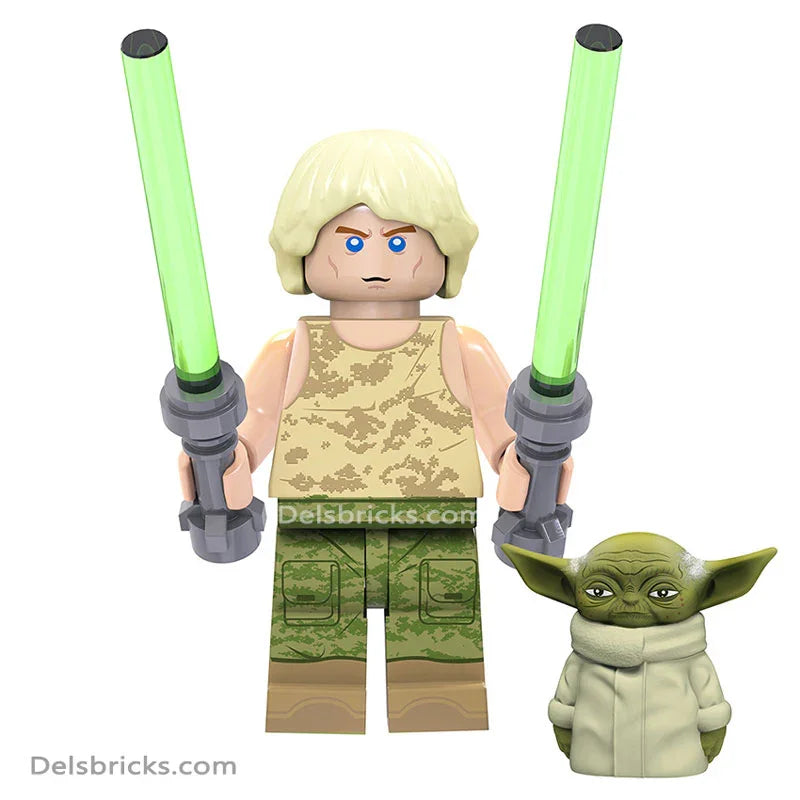 Luke Skywalker & Yoda ESB Star Wars Lego Minifigures Custom Toys - DelsBricks Minifigures