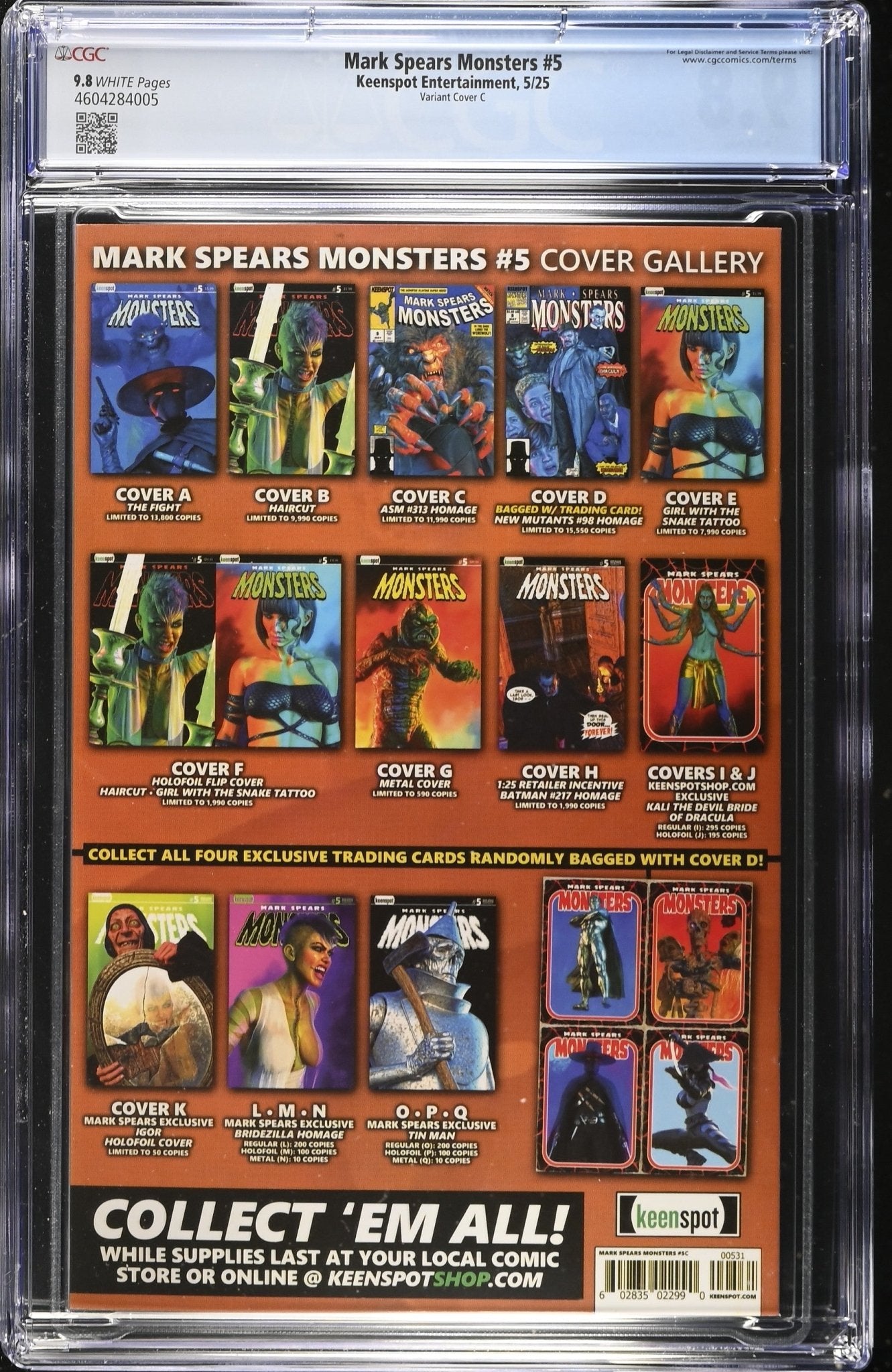 MARK SPEARS MONSTERS 5 CVR C ASM 313 HOMAGE CGC 9.8 - DelsBricks Toys & CollectiblesCollectibles:Comic Books & Memorabilia:Comics:Comics & Graphic NovelsDelsBricks Toys & Collectibles412 Comics