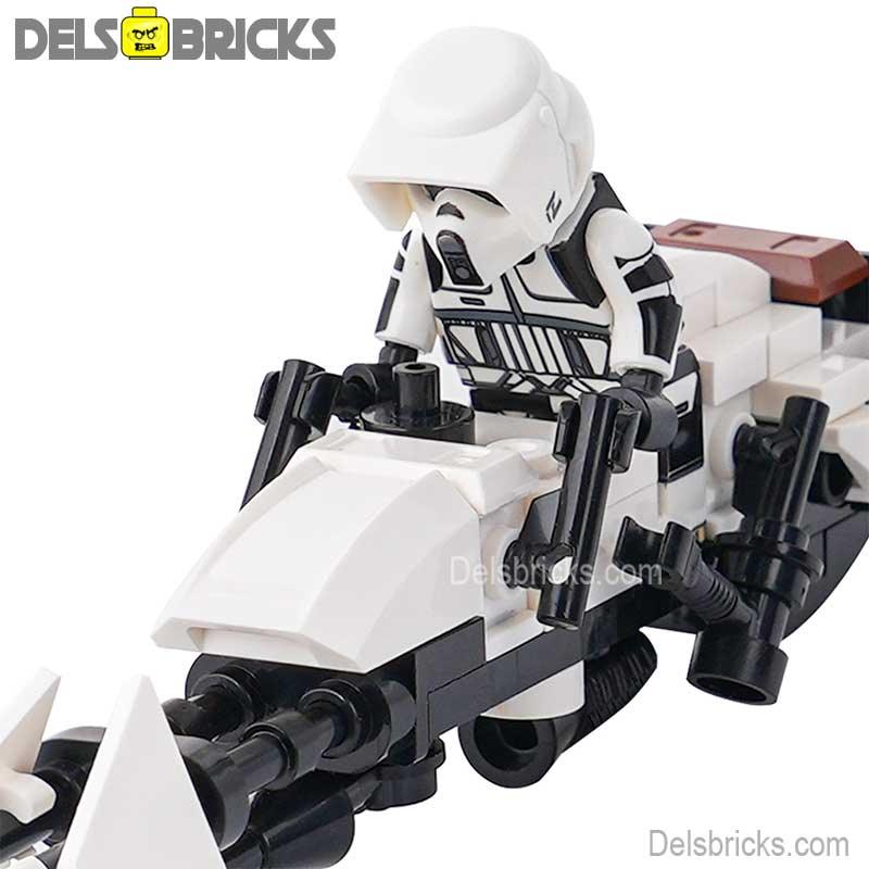 Speeder Bike & Biker Scout Lego Minifigures Custom Toys - DelsBricks Minifigures