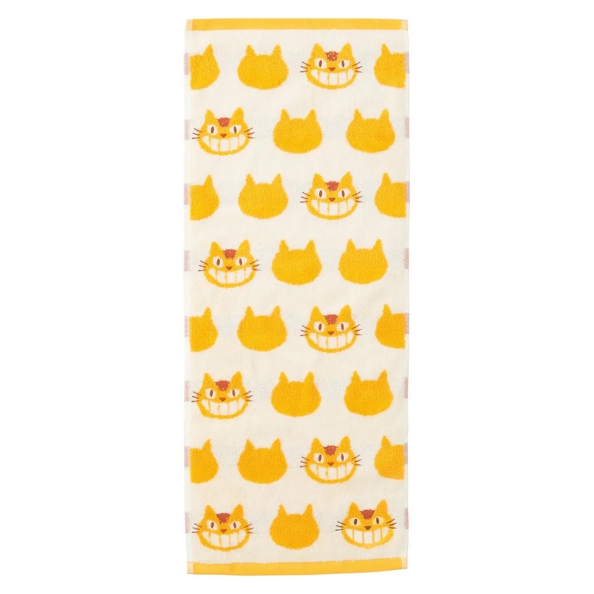 My Neighbor Totoro Catbus Face Towel - Yellow & White Japanese Anime Washcloth - DelsBricks Toys & CollectiblesTowelsDelsBricks Toys & CollectiblesSuper Anime Store