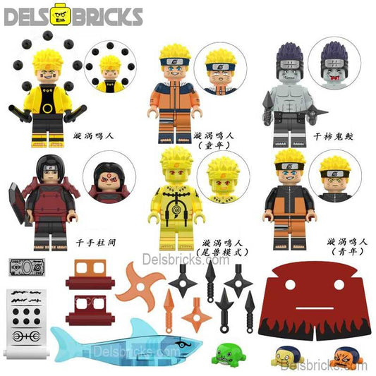 Naruto set of 6 Lego Anime Minifigures Custom Toys - DelsBricks MinifiguresMinifiguresDelsBricks MinifiguresDelsbricks