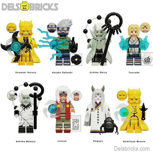 Naruto set of 8 Lego Anime Minifigures Custom Toys