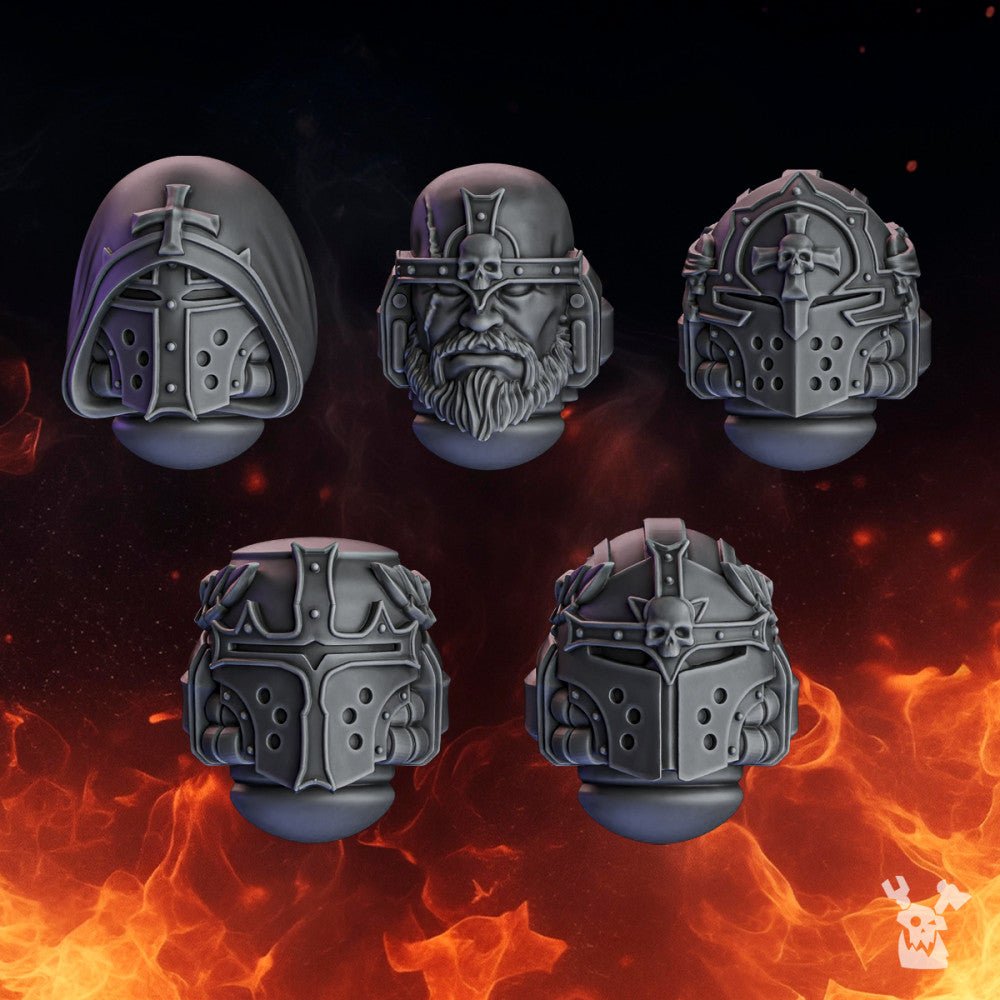 Pactum Aeternum Crusader Heads by DakkaDakkaStore – 10/20/30 Resin Printed Grimdark Heads (28/32mm Scale) - DelsBricks Toys & CollectiblesResin Printed MiniatureDelsBricks Toys & CollectiblesMega Diamonds & Schwartzreiter Mini Forge