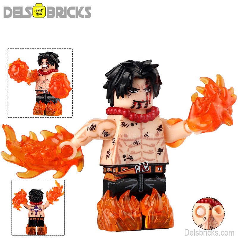 Portgas D Ace from ONE PIECE Anime Lego Minifigures custom toys 6 - DelsBricks MinifiguresMinifiguresDelsBricks MinifiguresDelsbricks