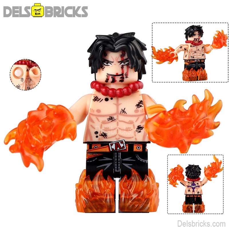 Portgas D Ace from ONE PIECE Anime Lego Minifigures custom toys 6 - DelsBricks MinifiguresMinifiguresDelsBricks MinifiguresDelsbricks