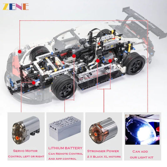 Power Functions Kit for Porsche 911 RSR 42096 Motor - DelsBricks Toys & CollectiblesLEGO Technic Motorized Power Functions KitDelsBricks Toys & CollectiblesZENE
