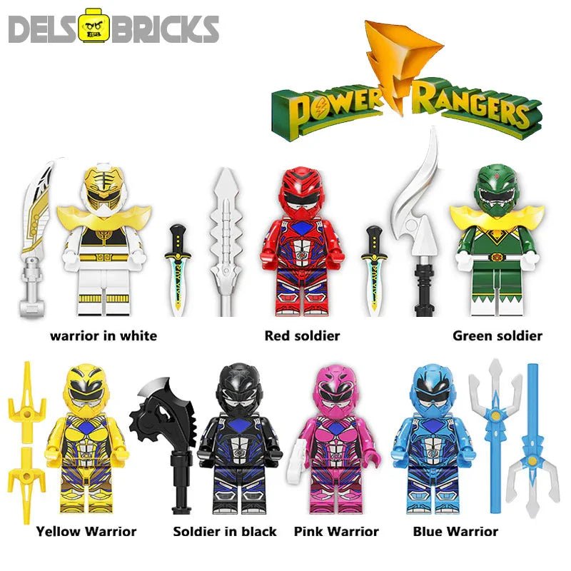 Power Rangers Set of 7 Best Lego Minifigures Custom Toys - DelsBricks MinifiguresMinifiguresDelsBricks MinifiguresDelsbricks