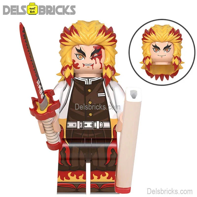 Rengoku Kyoujurou Demon Slayer Anime Lego Minifigures Custom Toys 1 - DelsBricks MinifiguresMinifiguresDelsBricks MinifiguresDelsbricks