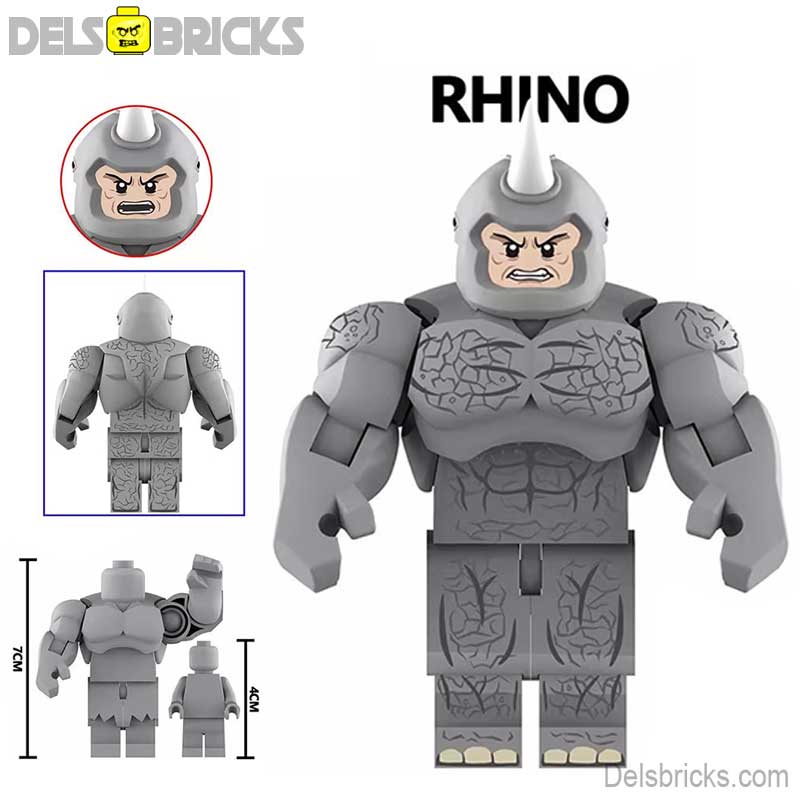 Rhino from Spider - Man (big figure) Lego Marvel Minifigure Custom Toys 3 - DelsBricks MinifiguresSpiderman Lego MinifiguresDelsBricks MinifiguresDelsbricks.com