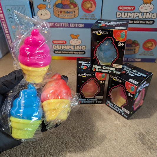 Set of Three Creamy Ice Cream Cone Squishy (Slow Rising Squish) - DelsBricks Toys & CollectiblesDelsBricks Toys & CollectiblesRalphie's Funhouse
