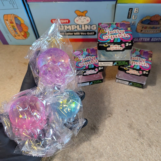 Set of Three Jellyfish with Tentacles (Slow - Rising Squish) - DelsBricks Toys & CollectiblesDelsBricks Toys & CollectiblesRalphie's Funhouse