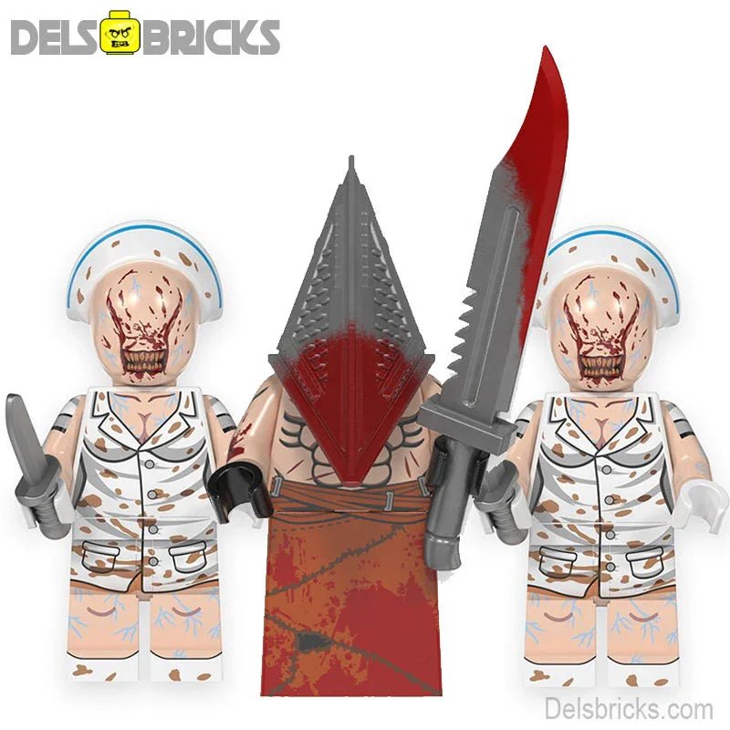 Silent Hill Red Pyramid Head & Nurses Set of 3 Lego Horror Minifigures - DelsBricks MinifiguresLego Horror MinifiguresDelsBricks MinifiguresDelsbricks.com