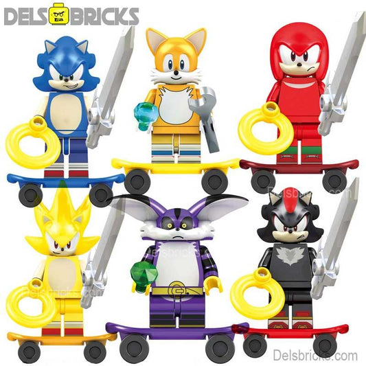Sonic The Hedgehog Set of 6 Lego Minifigures Custom toys - DelsBricks MinifiguresMinifiguresDelsBricks MinifiguresDelsbricks