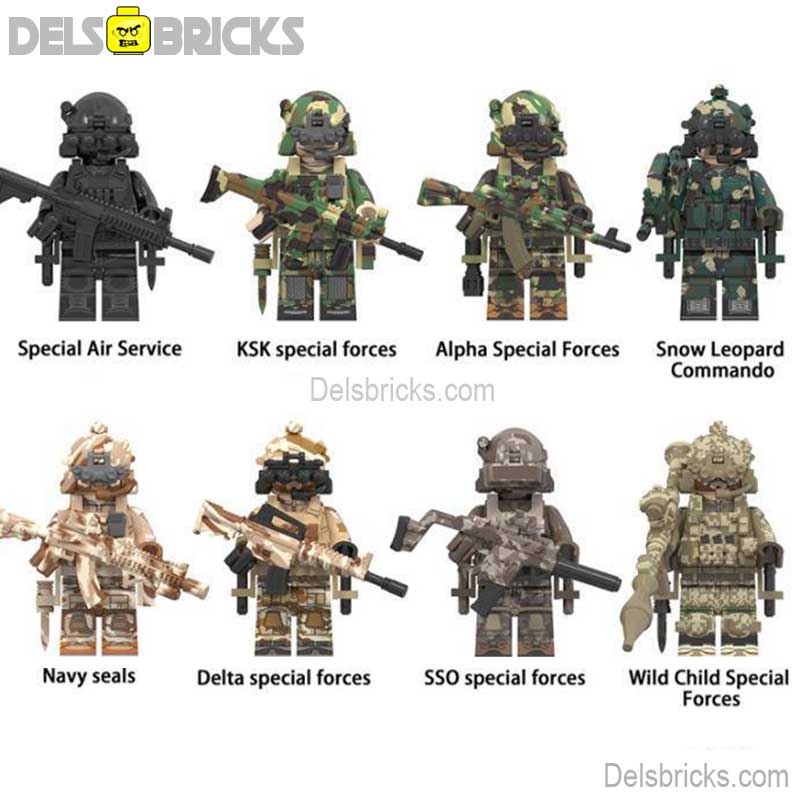 Special Forces Soldiers Set of 8 Lego Minifigures Custom Toys 2 - DelsBricks MinifiguresMinifiguresDelsBricks MinifiguresDelsbricks