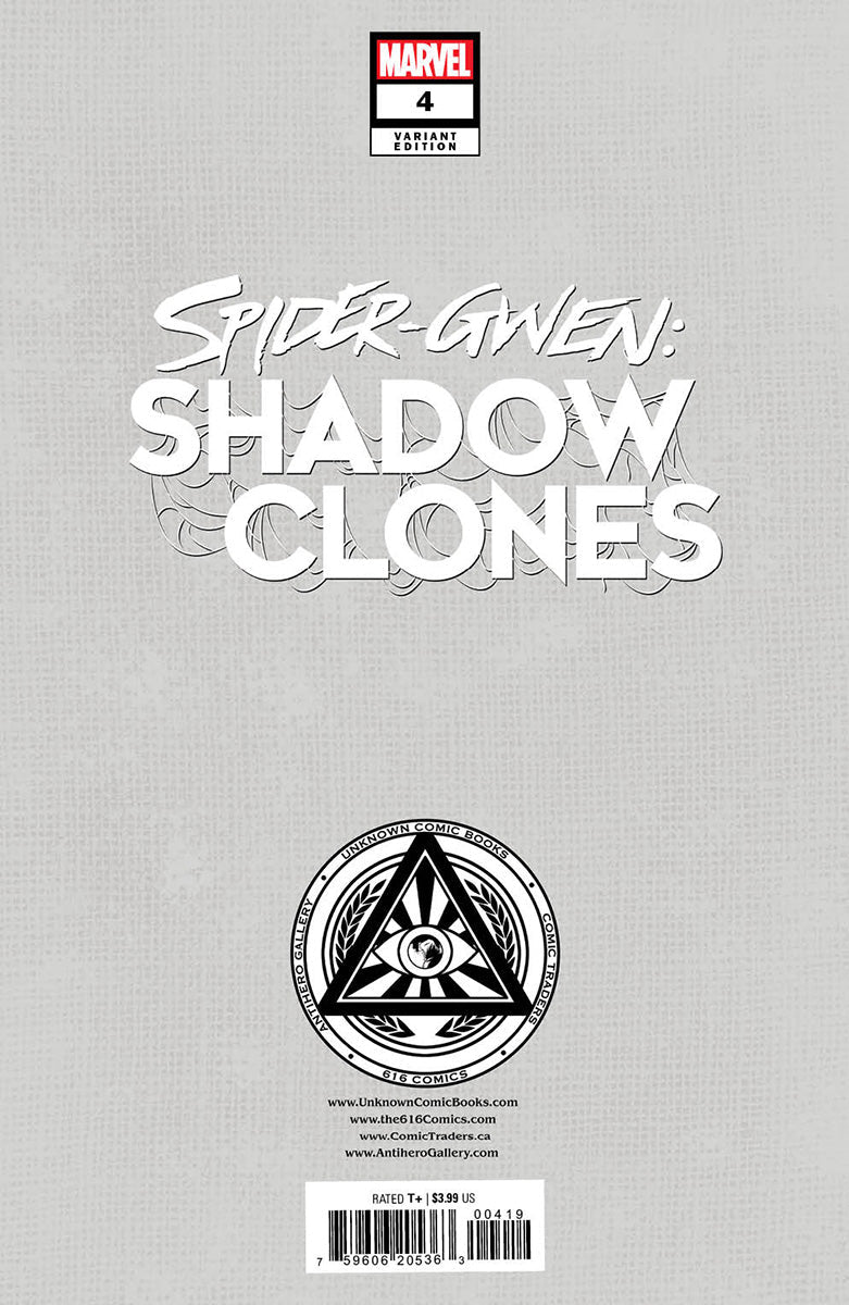 Spider - Gwen: Shadow Clones 4 Unknown Comics Kael Ngu Exclusive Var (06/14/2023) - DelsBricks Toys & CollectiblesCOMIC BOOK EXCLUSIVEDelsBricks Toys & CollectiblesUnknown Comic Books
