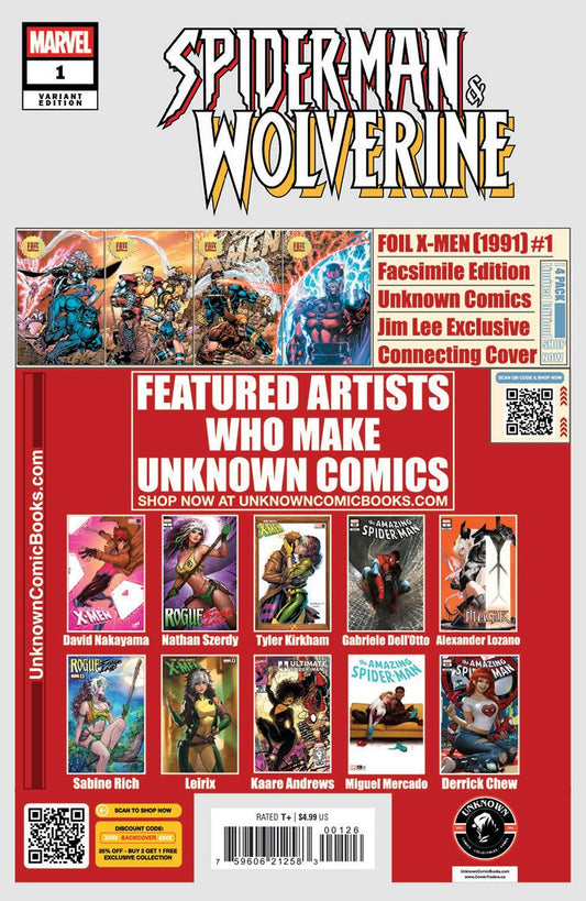 Spider - man & Wolverine 1 Unknown Comics Tyler Kirkham Exclusive Var (06/18/2025) - DelsBricks Toys & CollectiblesCOMIC BOOKDelsBricks Toys & CollectiblesUnknown Comic Books