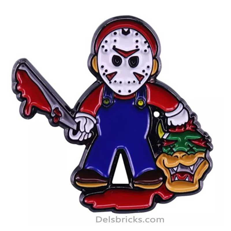 Super mario Jason Voorhees Mashup Enamel Pins Near Me - DelsBricks MinifiguresEnamel Pins Copper Lapel fashion PinsDelsBricks MinifiguresDelsbricks.com
