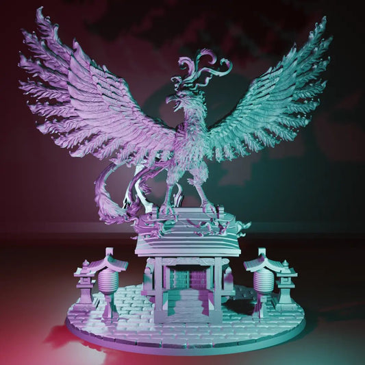 Suzaku Mounted Hero Diorama by Ghamak Fantasy 28/32mm Scale Miniature, 150mm x 144mm, Building - DelsBricks Toys & CollectiblesResin Printed MiniatureDelsBricks Toys & CollectiblesMega Diamonds & Schwartzreiter Mini Forge