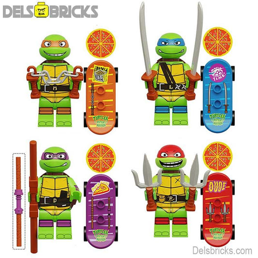 Teenage Mutant Ninja Turtles Mutant Mayhem set of 4 Lego Minifigures Custom Toys 2 - DelsBricks MinifiguresMinifiguresDelsBricks MinifiguresDelsbricks