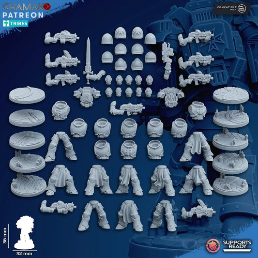 Temple Militum Squad by Ghamak – 10 - Unit Resin Printed Sci - Fi Minis (36mm) - DelsBricks Toys & CollectiblesResin Printed MiniatureDelsBricks Toys & CollectiblesMega Diamonds & Schwartzreiter Mini Forge