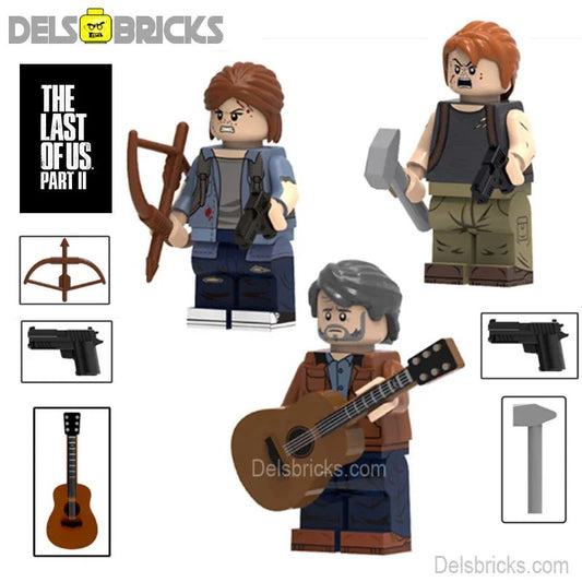 The Last Of Us 2 Joel, Ellie & Abby set of 3 Lego Minifigures Custom Toys - DelsBricks MinifiguresMinifiguresDelsBricks MinifiguresDelsbricks
