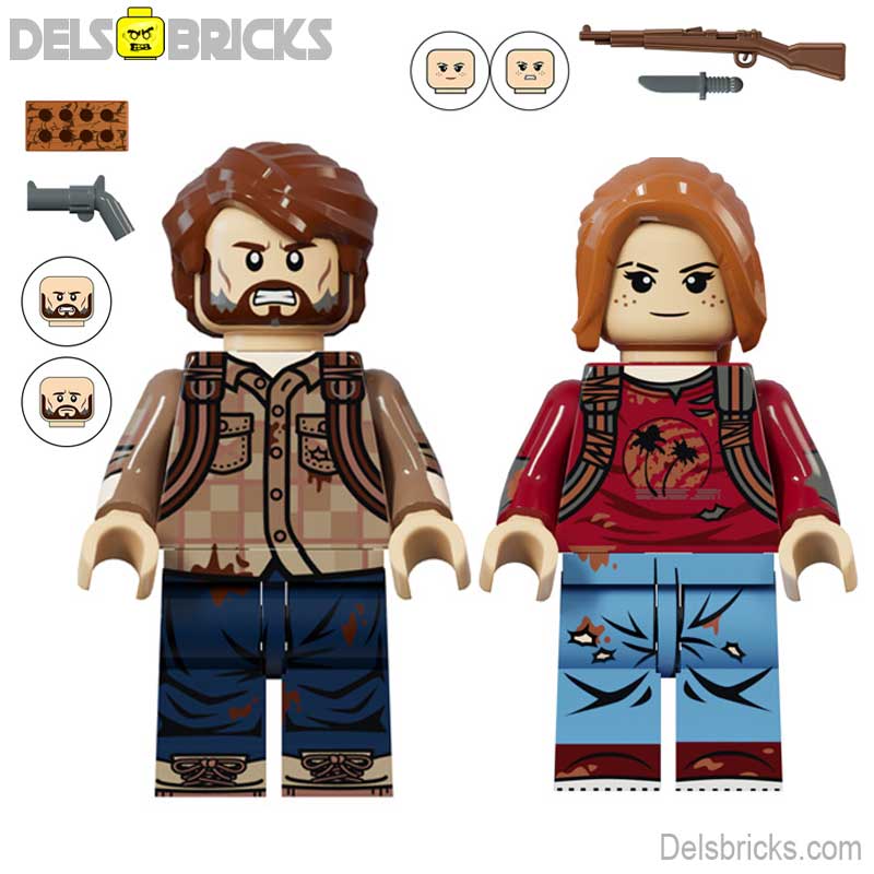 The Last Of Us Joel & Ellie set of 2 Lego minifigures Custom Toys - DelsBricks MinifiguresMinifiguresDelsBricks MinifiguresDelsbricks