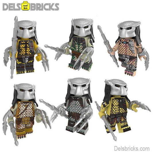 The Predator Yautja tribe set of 6 Lego Minifigures Custom Toys - DelsBricks MinifiguresMinifiguresDelsBricks MinifiguresDelsbricks