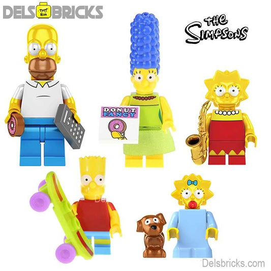 The Simpsons family Set of 5 Lego Minifigures Custom Toys - DelsBricks MinifiguresMinifiguresDelsBricks MinifiguresDelsbricks
