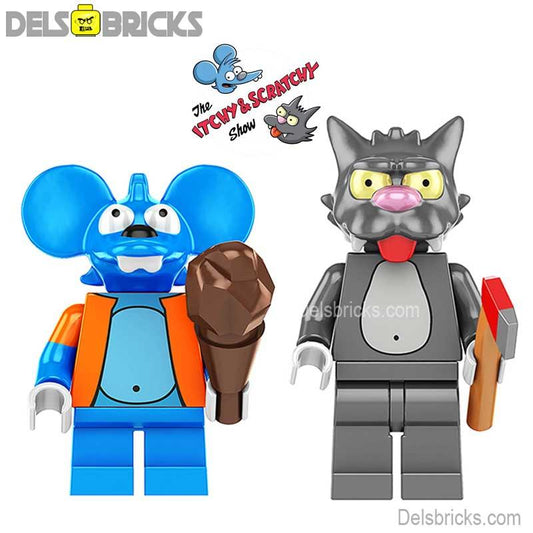 The Simpsons Itchy & Scratchy Minifigures set of 2 - DelsBricks MinifiguresMinifiguresDelsBricks MinifiguresDelsbricks
