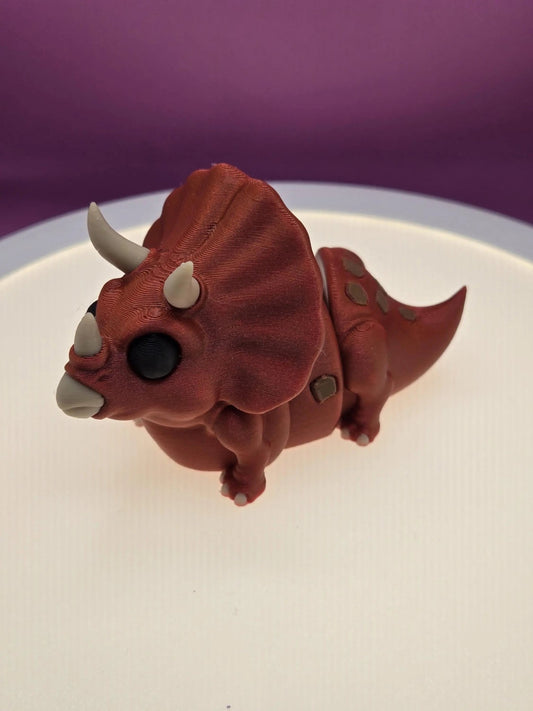 Topsy Triceratops, by BendyBuddies 3D Printed, 4 Color PLA, articulated triceratops, fidget, toy - DelsBricks Toys & CollectiblesFDM Articulated ToyDelsBricks Toys & CollectiblesMega Diamonds & Schwartzreiter Mini Forge