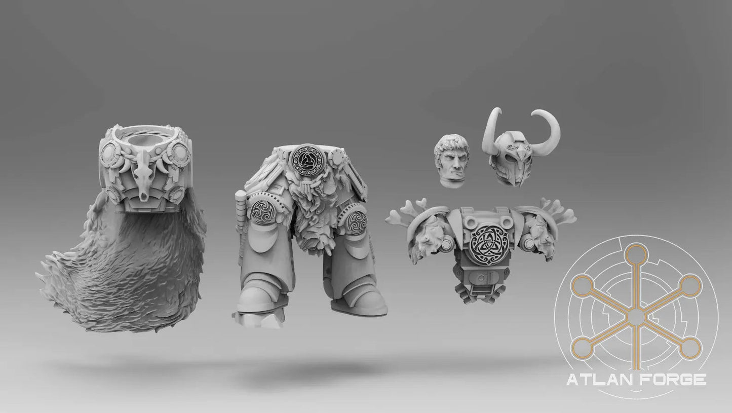 Valen Asgardian Commander by Atlan Forge 28/32mm Scale Miniature, 45mm tall - DelsBricks Toys & CollectiblesResin Printed MiniatureDelsBricks Toys & CollectiblesMega Diamonds & Schwartzreiter Mini Forge