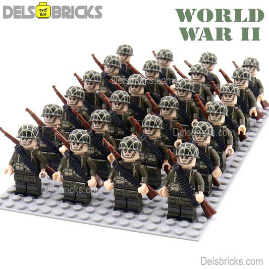 World War 2 American Soldiers set of 24 Lego Minifigures Custom Toys 4 D271 - DelsBricks MinifiguresLego MinifiguresDelsBricks MinifiguresDelsbricks.com