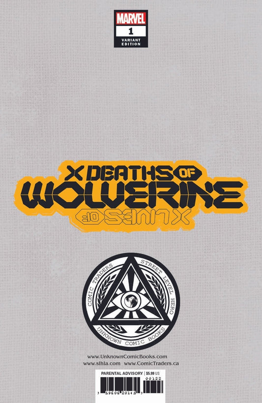 X Deaths Of Wolverine 1 Unknown Comics Tyler Kirkham Exclusive Var (01/26/2022) - DelsBricks Toys & CollectiblesCOMIC BOOK EXCLUSIVEDelsBricks Toys & CollectiblesUnknown Comic Books