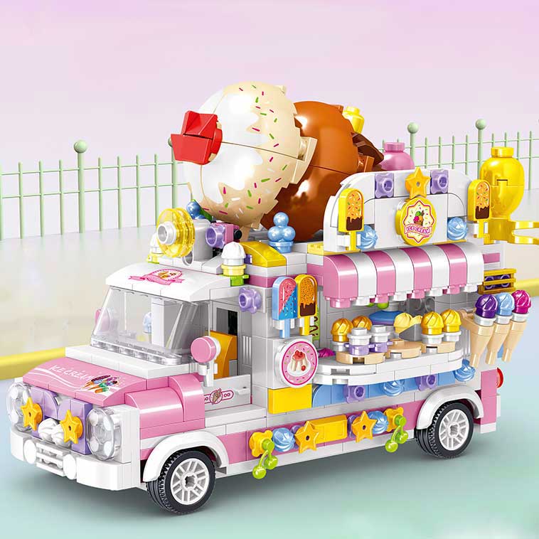 food truck Minifigures building toys ice cream truck from delsbricks 