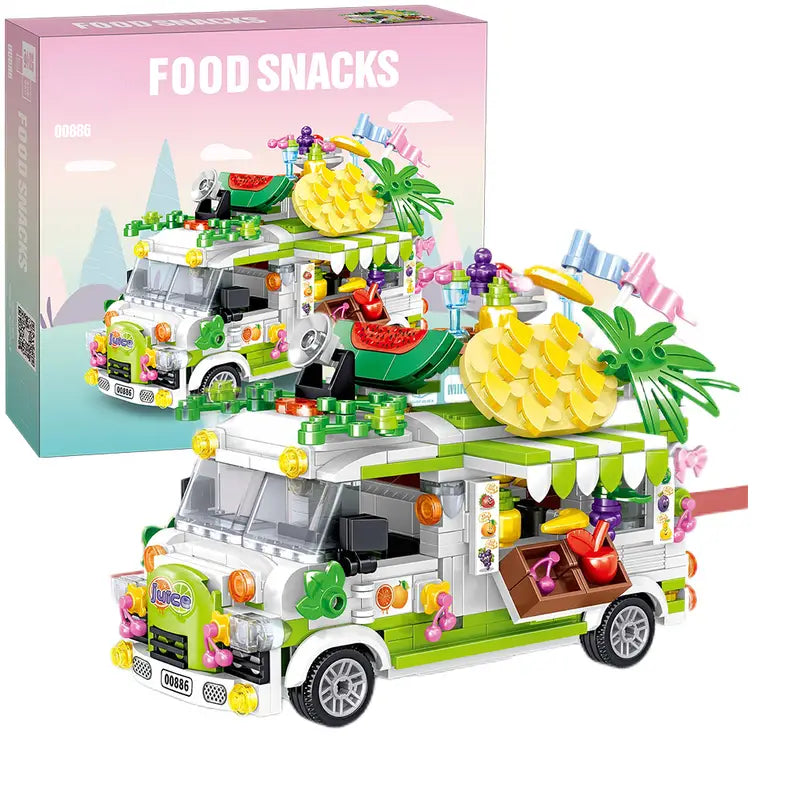 Fruit Cart Food Truck Food Truck Minifigures brick building toys Delsbricks.com With Box  