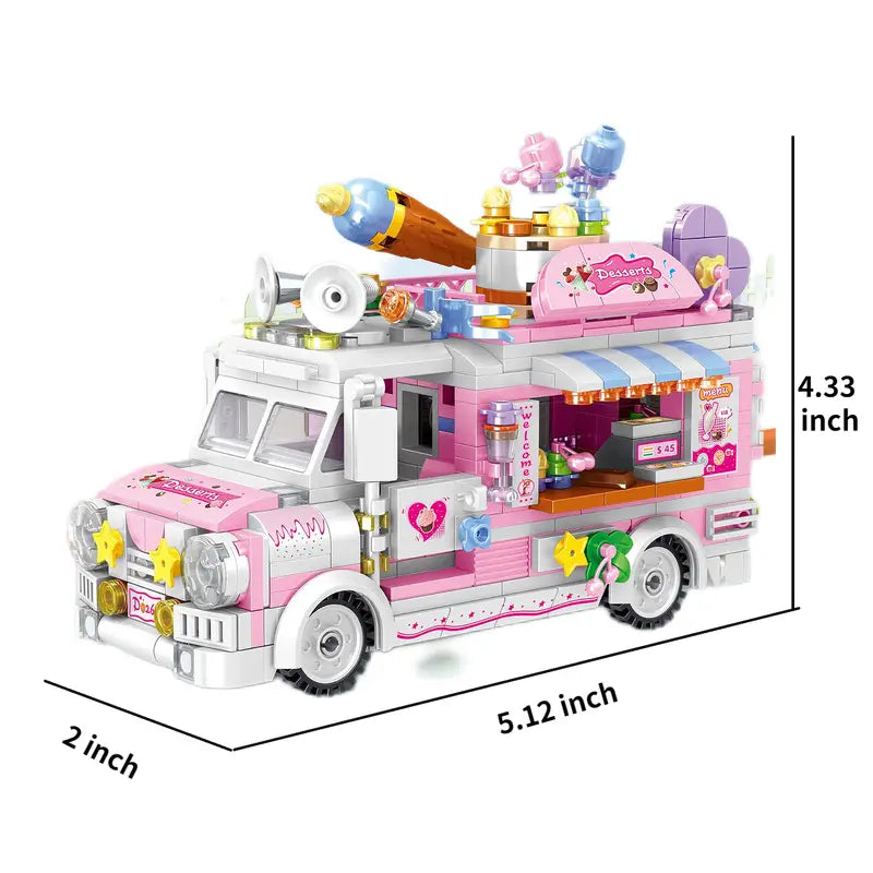Dessert Trolley Food Truck Minifigures brick building toys Delsbricks.com Without Box  