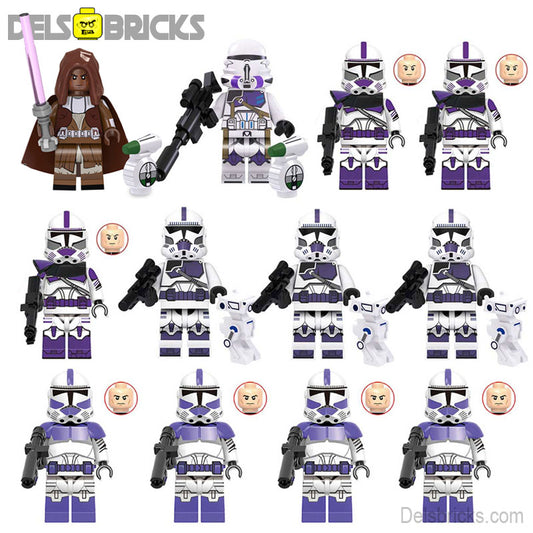 187th Legion Clone Troopers & Mace Windu Set of 12 Lego Star Wars Minifigures Custom Toys
